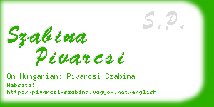 szabina pivarcsi business card